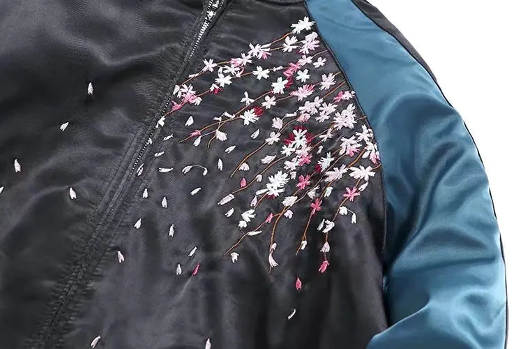 Koi Embroidered Bomber Jacket