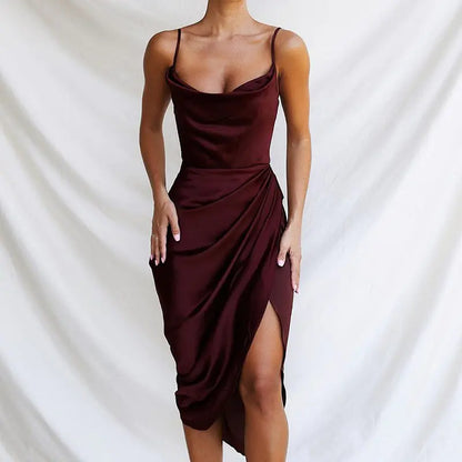 Sexy Sling Temperament Folds Dress