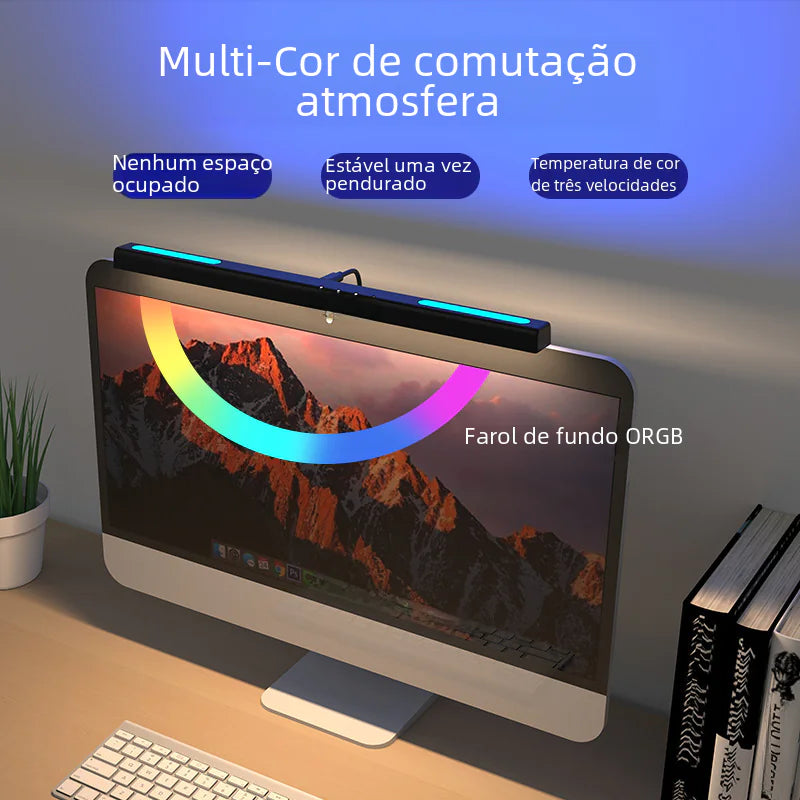 🌈 LED Monitor Light Bar with Ambient Backlight – Eye-Care, USB Powered